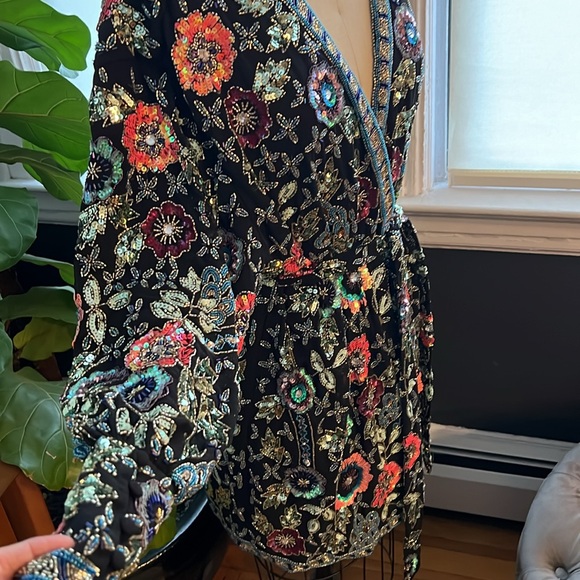 INCREDIBLE Beaded Evening Cocktail Wrap Dress - US 10 - Picture 7 of 10